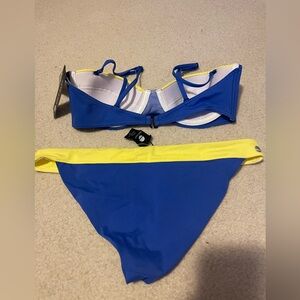 Blue and Yellow Women's Bikini Set